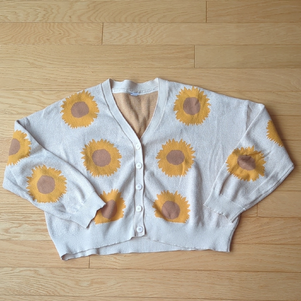 Simon's Twik Cotton Sunflower Cardigan size M